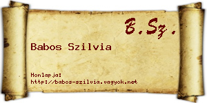 Babos Szilvia névjegykártya